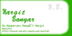 margit banyar business card